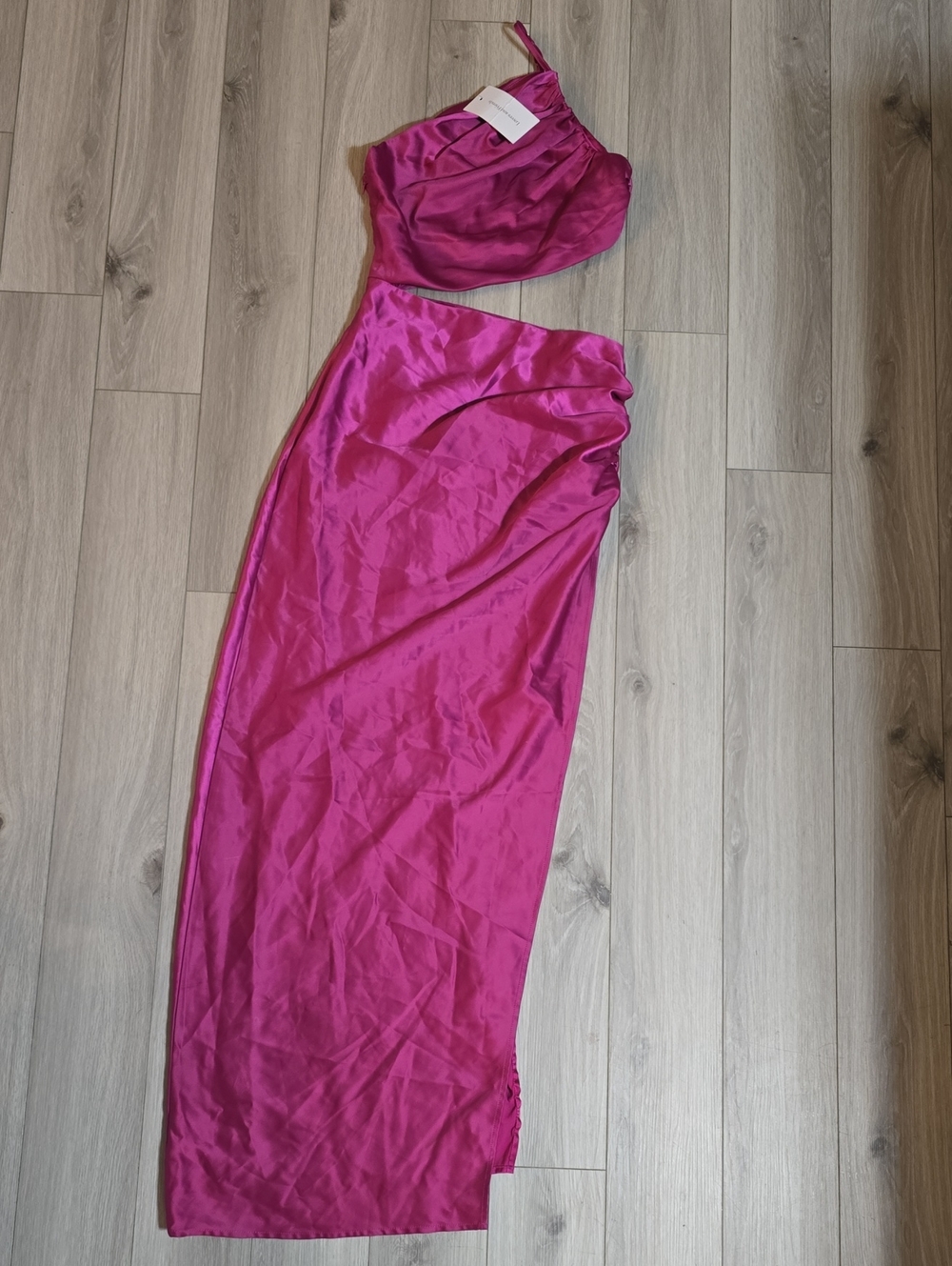 Lovers + Friends Magenta Satin Maxi Skirt